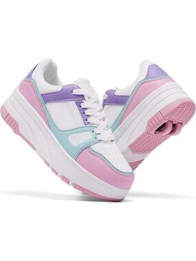 Stylish Women's Roller Skate Sneakers with Detachable 4-Wheels - Perfect Gift
